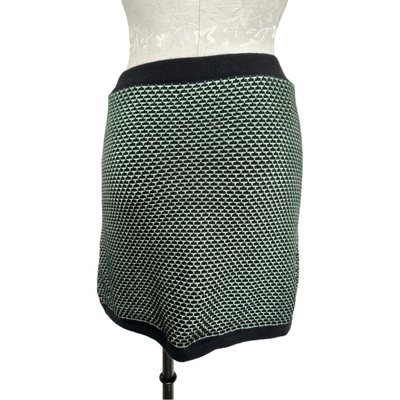 Zara Knit Mini A-line Skirt Green & Black  Size Medium - Picture 6 of 8